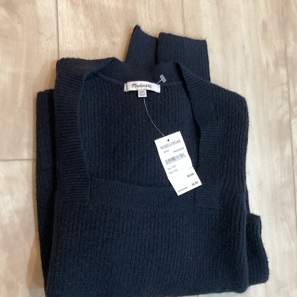 Madewell square neck ribbed sweater